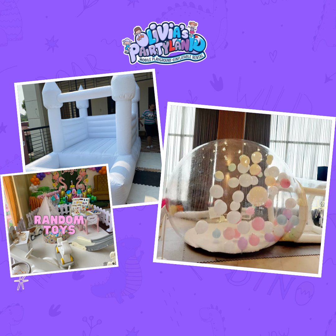 Balloon dome + White castle + mobile playground